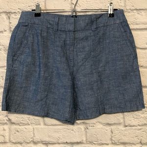 Loft blue chambray cotton/linen shorts